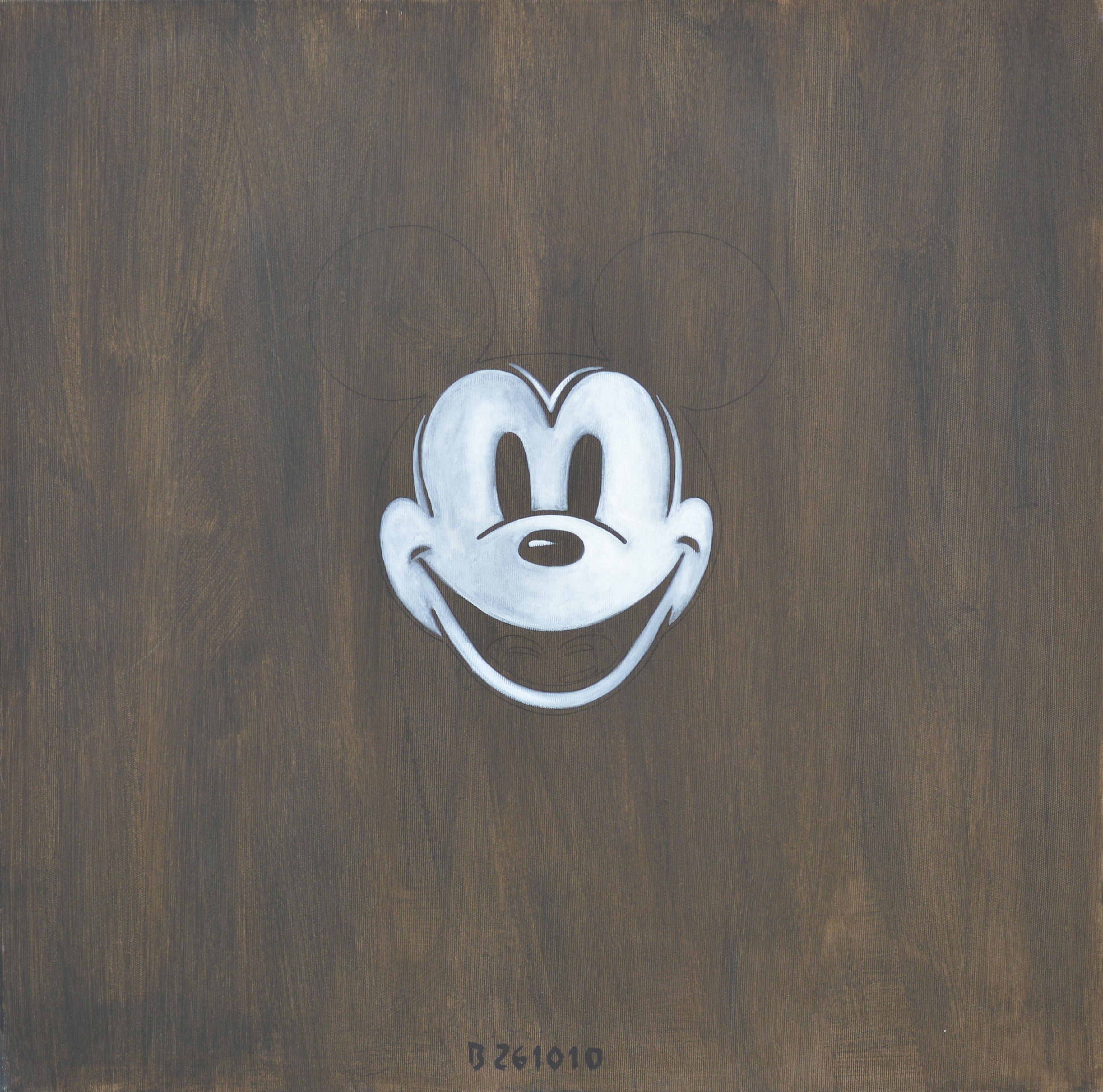 Mickey Mouse MM Máscara Post-Mortem, Pintura al óleo figurativa contemporánea, Realismo