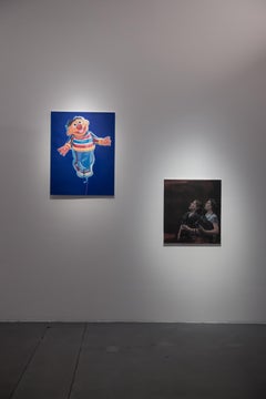 Nosiness - Zeitgenössisches figuratives Ölgemälde, Frauenporträt