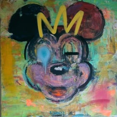 Queen MM - Contemporary Figurative Oil Painting, Minni Mouse, Expressiv Portrait