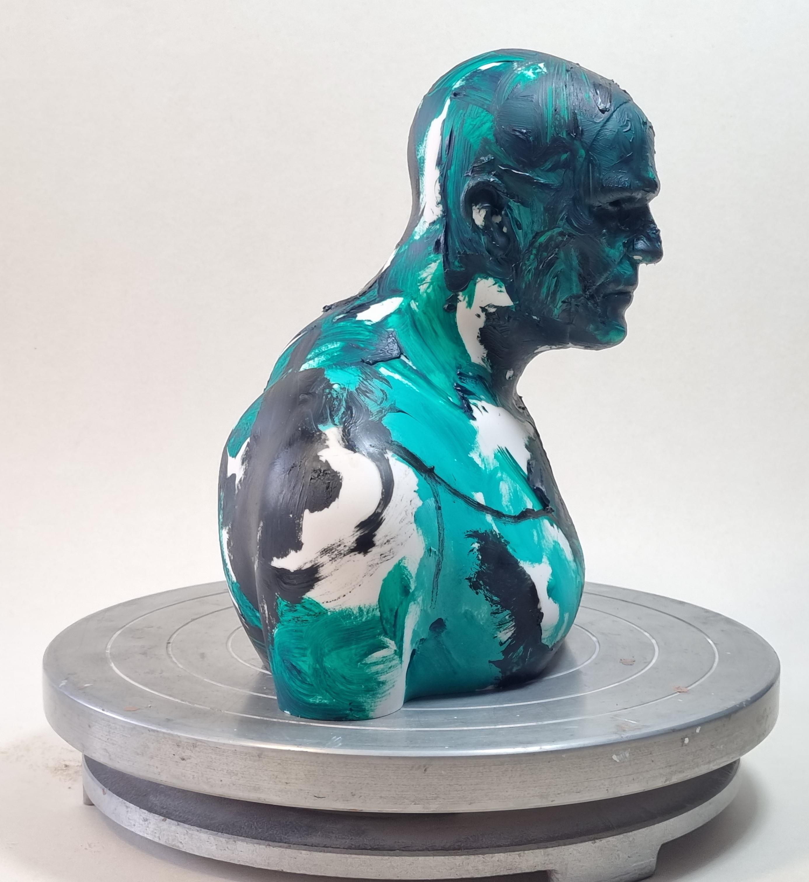 The sculpture was created and shaped by the artist using Acrylic One (which is an acrylic casting resin connection). The artist then painted this sculpture expressively with oil paint

Tomasz Bielak born in Lublin in 1967. He graduated  of The