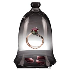 Tomasz Donocik 18 Karat Rose Gold Rubellite Lily Pad Engagement Ring