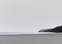 The Beach, Modern Figurative Landscape Painting, Minimalistic, Sea, Beach View