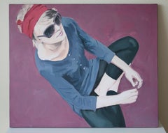 Bandana Roja - Siglo XXI, Pintura al óleo figurativa contemporánea, Retrato
