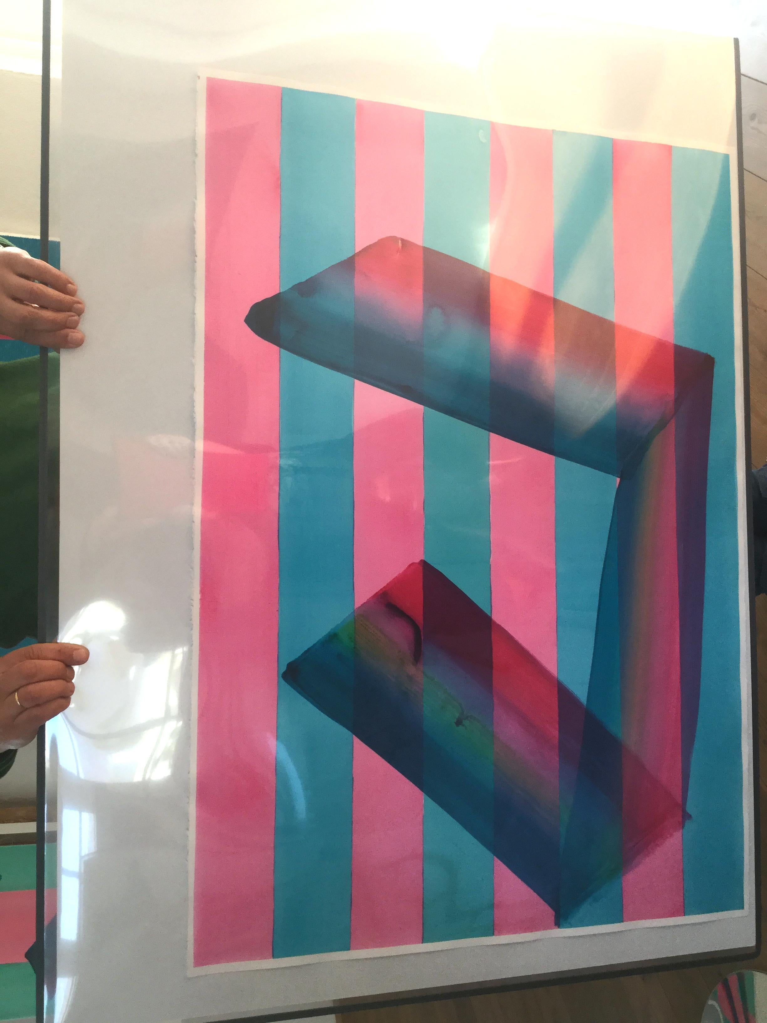 Senza titolo 02 -  Serie 2019, Pittura astratta contemporanea, Leggerezza tessile - Art di Tomasz Prymon