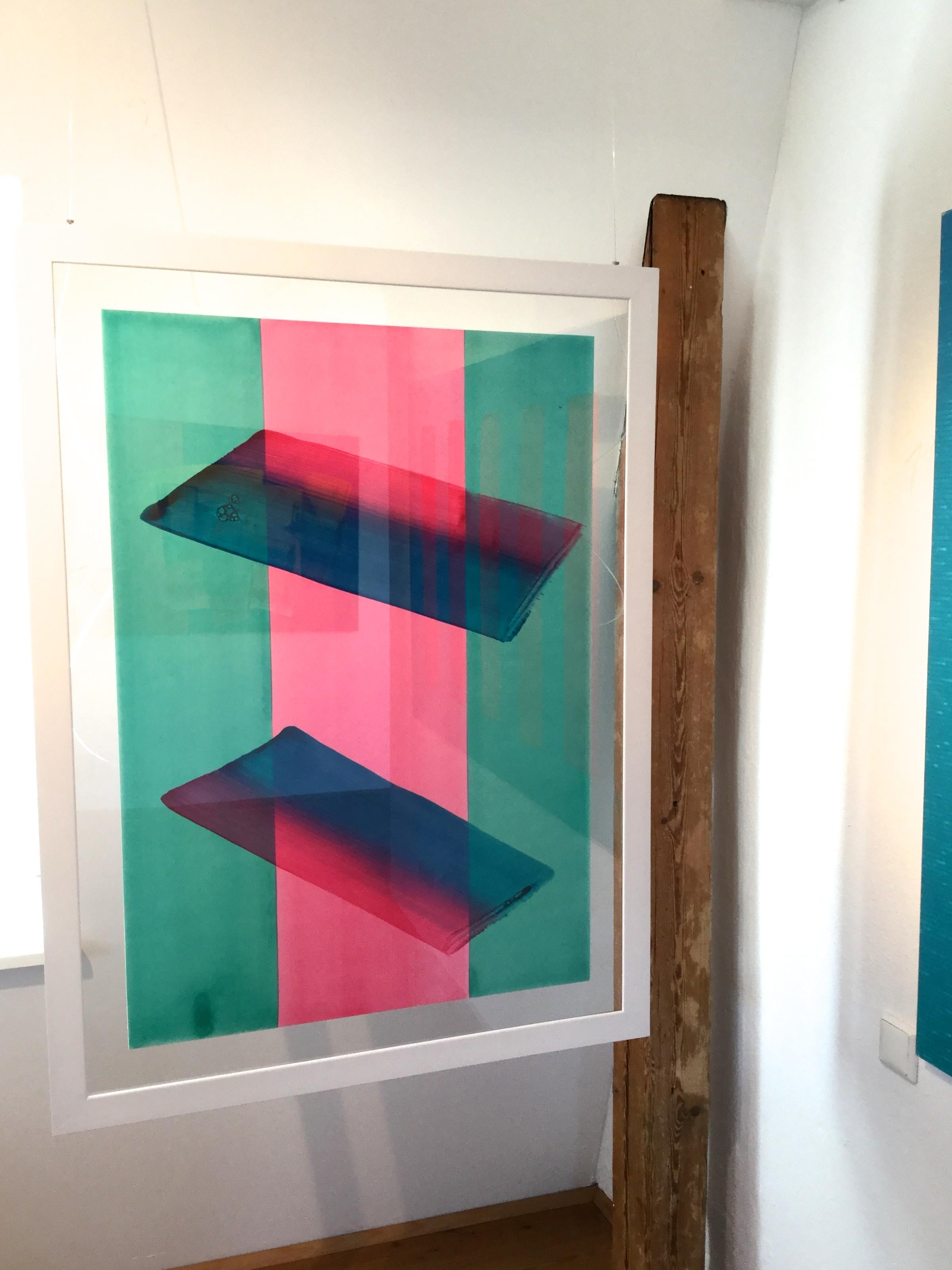 Senza titolo 05 -  Serie 2019, Pittura astratta contemporanea, Leggerezza tessile - Abstract Drawing Blu di Tomasz Prymon