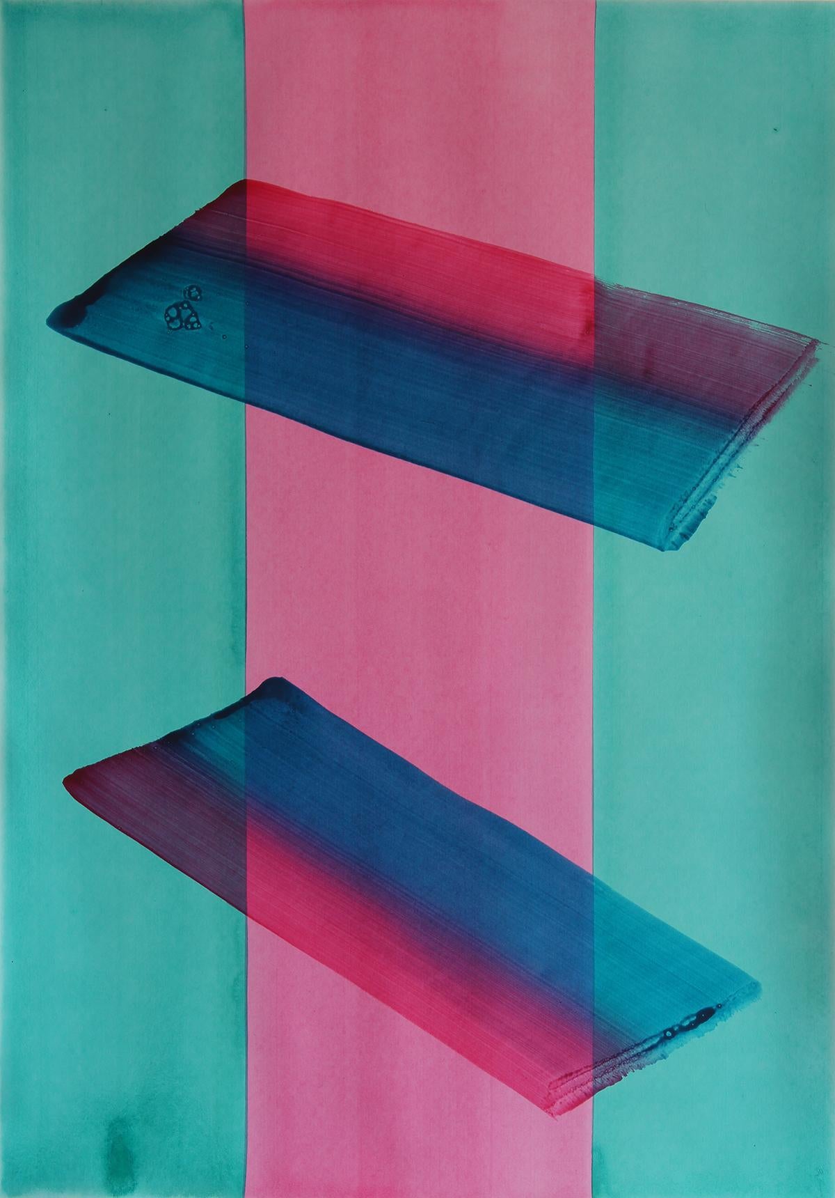 Tomasz Prymon Abstract Drawing – Untitled 05 -  Series 2019, Contemporary Abstract Painting, Textile Lightness