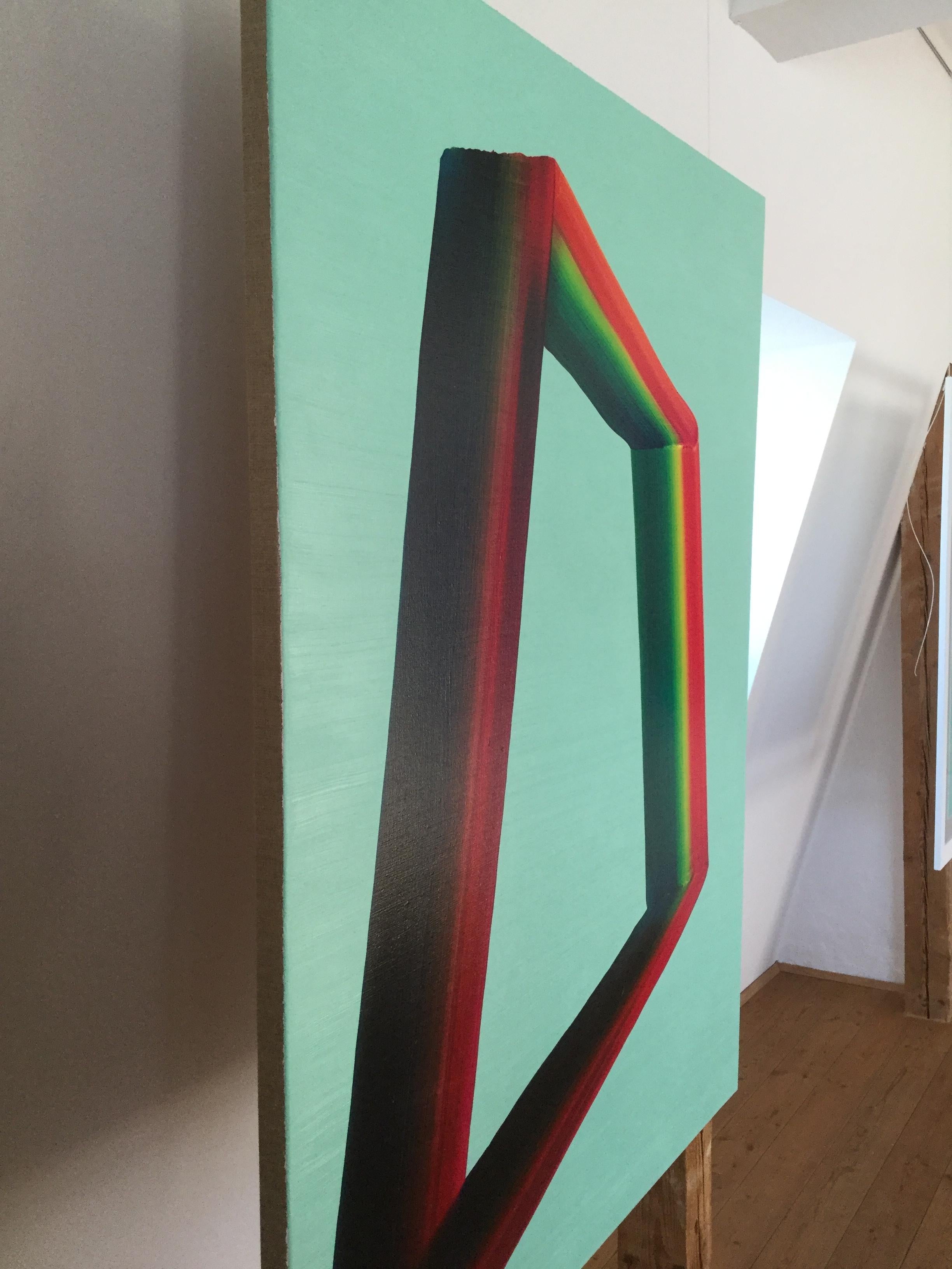 Senza titolo 06 -  Pittura contemporanea astratta e colorata, leggerezza tessile - Figurative Painting Blu di Tomasz Prymon