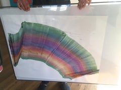 Ohne Titel 10 - Zeitgenössische abstrakte Malerei, textile Leichtigkeit, warme Farben