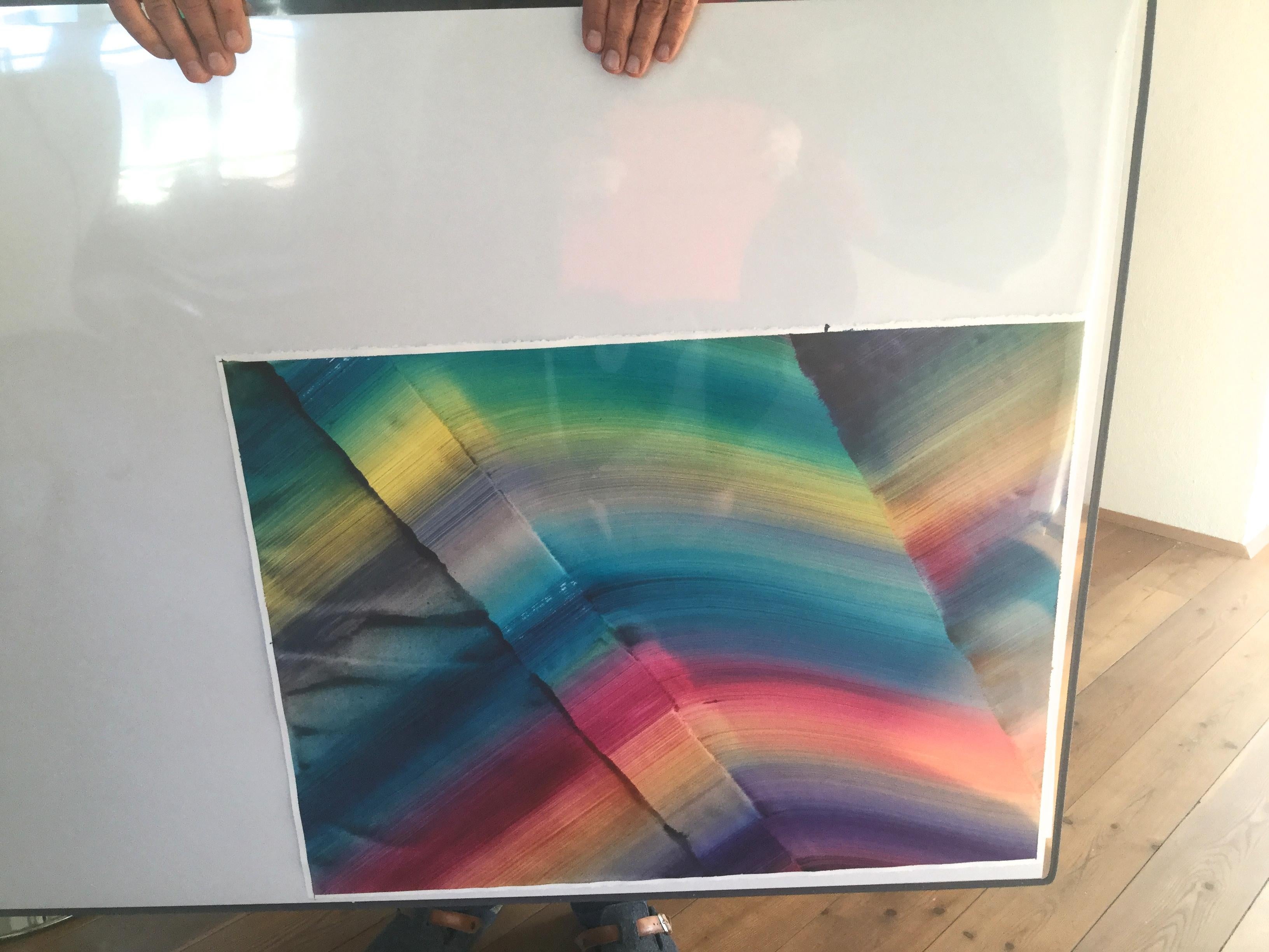 Senza titolo 12 -  Serie 2019, Pittura astratta contemporanea, Leggerezza tessile - Abstract Painting Grigio di Tomasz Prymon