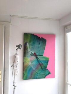 Ohne Titel 16 -  Zeitgenössische abstrakte und farbenfrohe Malerei, Textilleichtigkeit