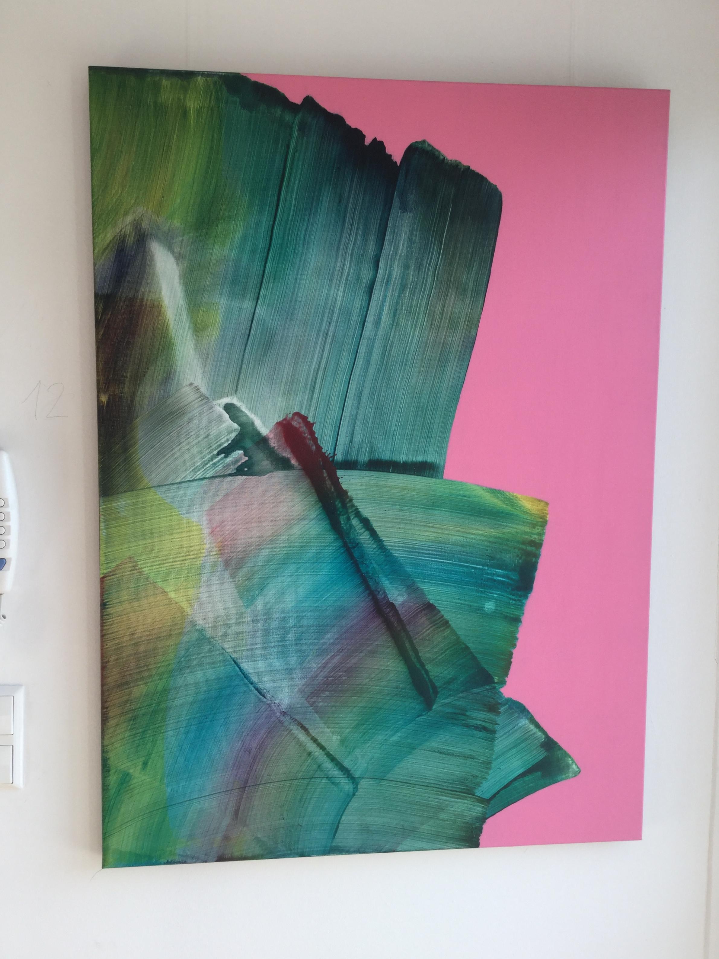 Senza titolo 16 -  Pittura contemporanea astratta e colorata, leggerezza tessile - Abstract Painting Blu di Tomasz Prymon