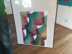 Ohne Titel 22 - Zeitgenössische abstrakte Malerei der Serie 2019, Textilleichtigkeit