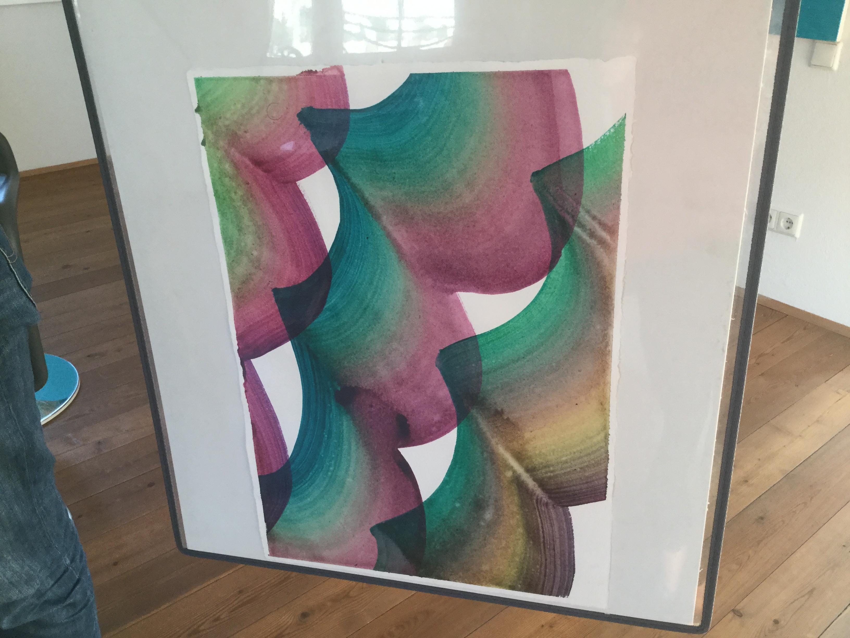 Senza titolo 22 -  Serie 2019, Pittura astratta contemporanea, Leggerezza tessile - Abstract Painting Grigio di Tomasz Prymon