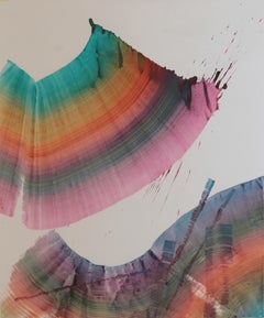 Senza titolo 3 - Pittura astratta contemporanea, leggerezza tessile, colori vivaci