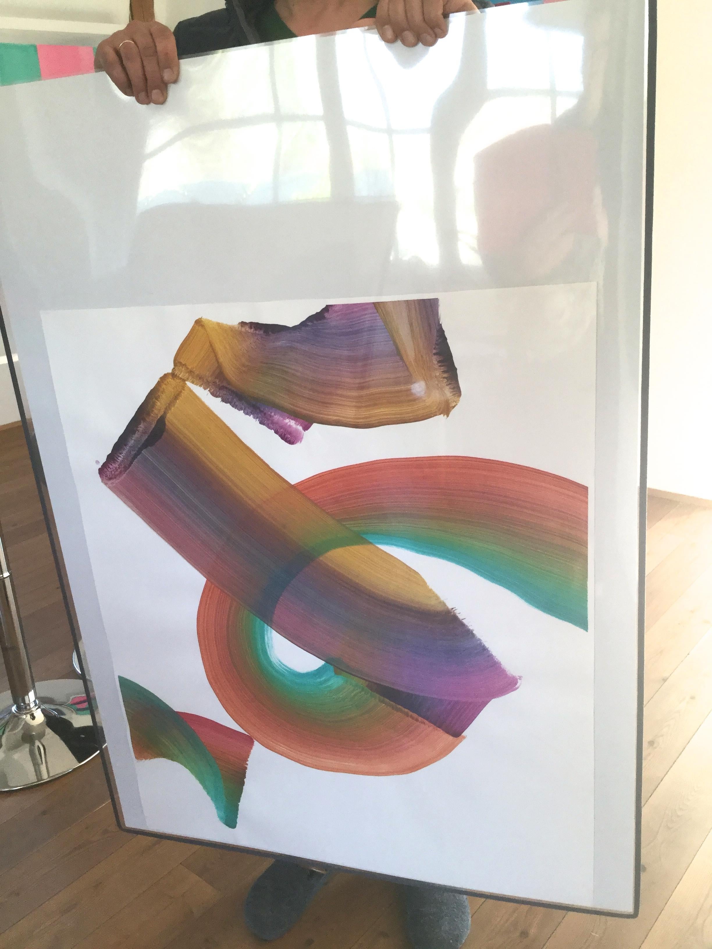 Senza titolo 4 - Pittura astratta contemporanea, leggerezza tessile, colori vivaci - Painting di Tomasz Prymon