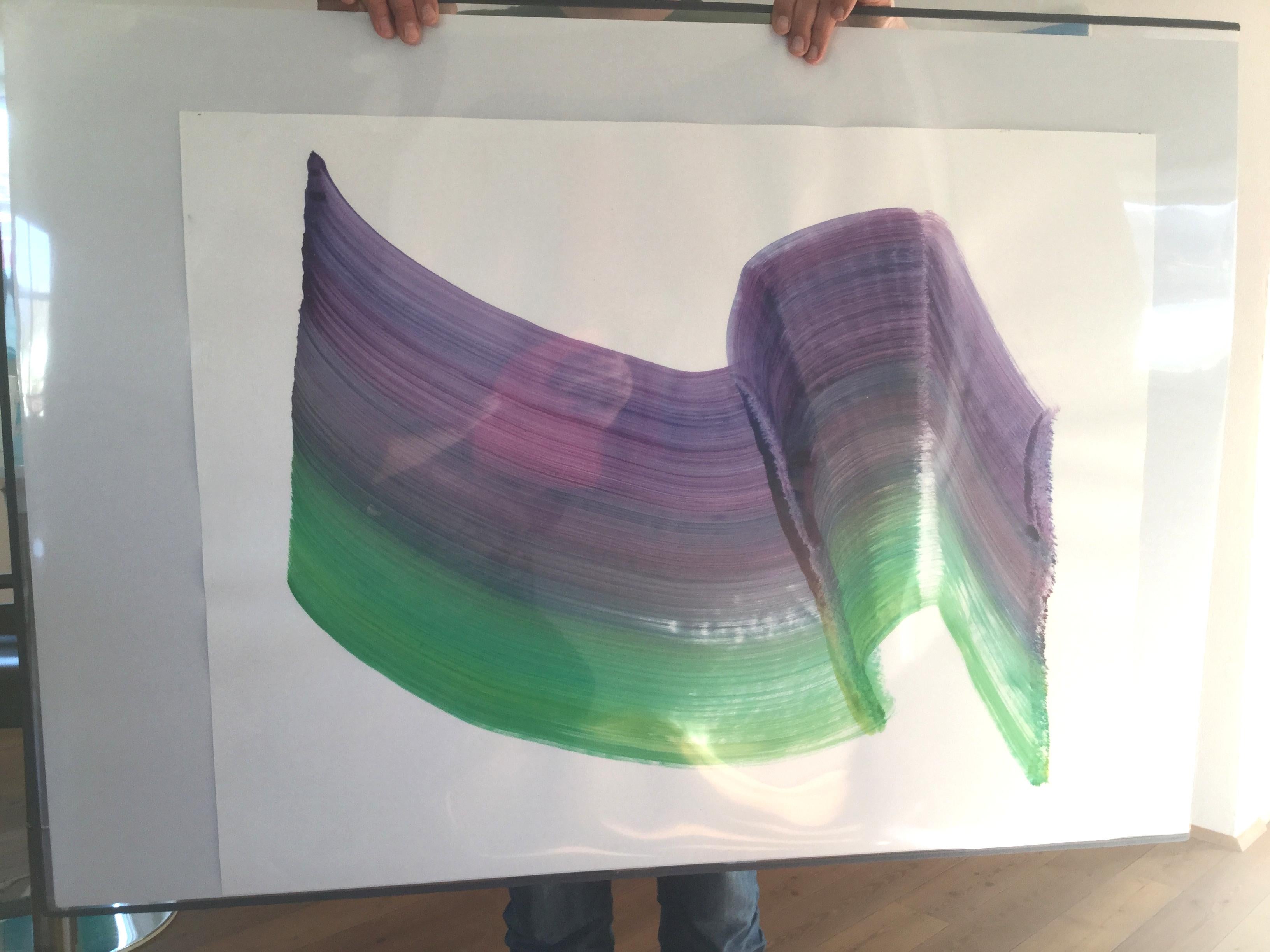 Senza titolo 8 - Pittura astratta contemporanea, leggerezza tessile, colorato - Painting di Tomasz Prymon