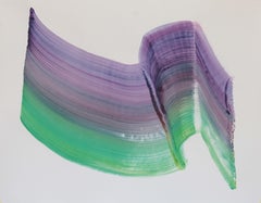 Sans titre 8 - Peinture abstraite contemporaine, légèreté textile, colorée 