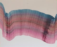 Untitled 9 - Contemporary Abstract Painting, Textile Lightness, Warm Colors