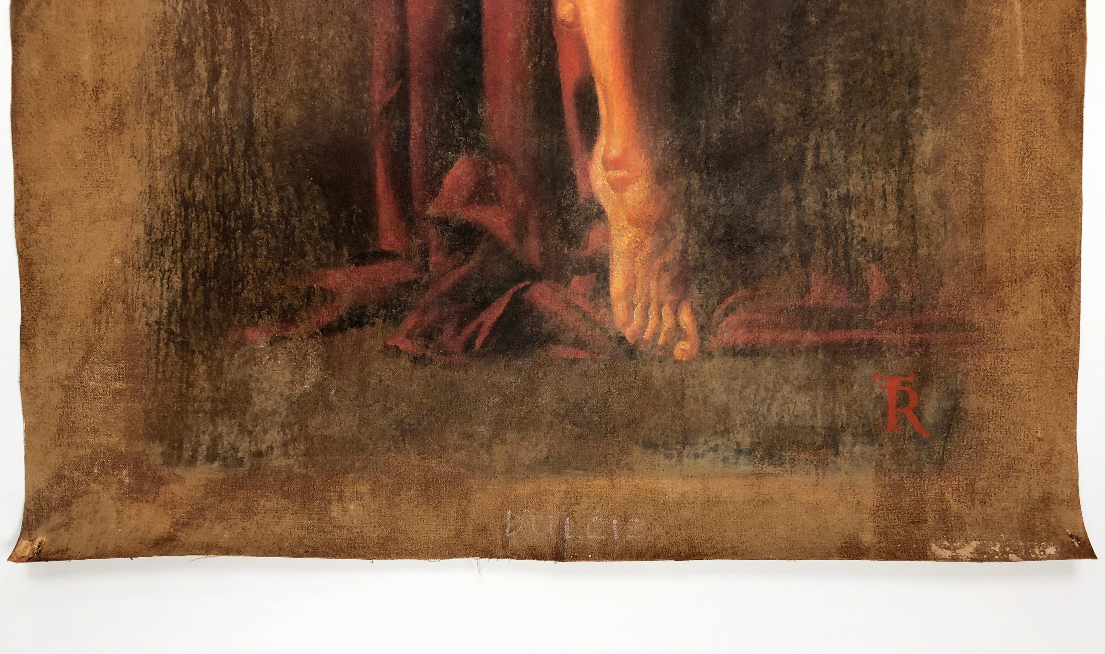 Dulcis (Large Painting) - Brown Portrait Painting by Tomasz Rut