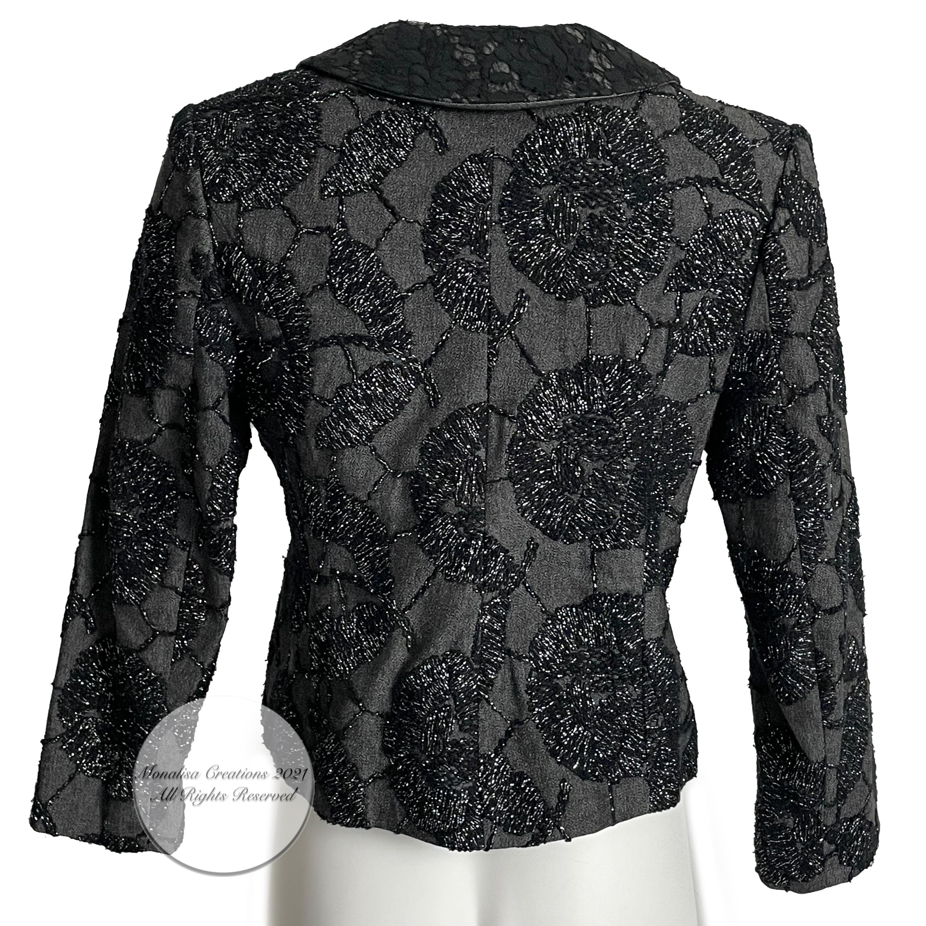 Women's Tomasz Starzewski Cropped Evening Jacket with Embroidery Asian Motif Sz 8 Rare