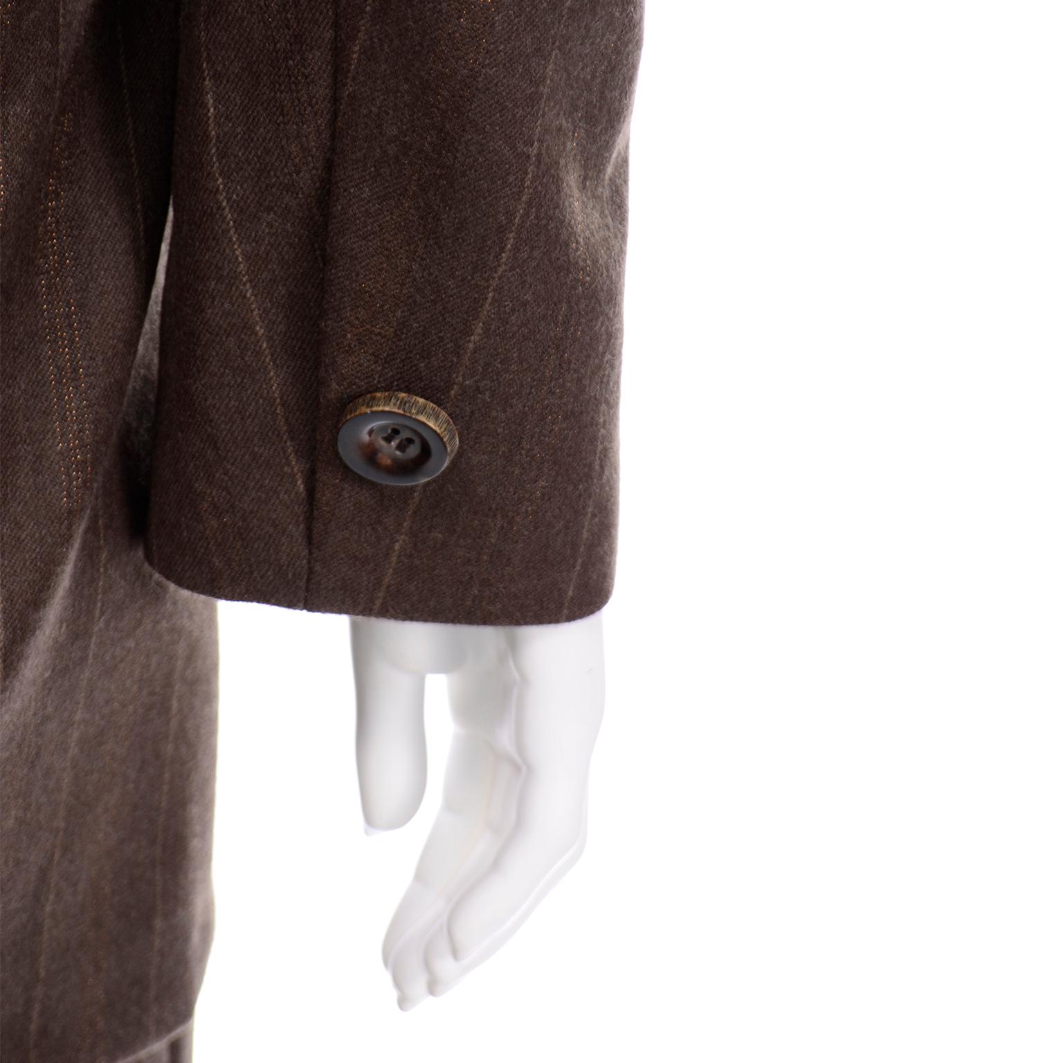 Tomasz Starzewski England Vintage Brown Equestrian Style Skirt Suit 4