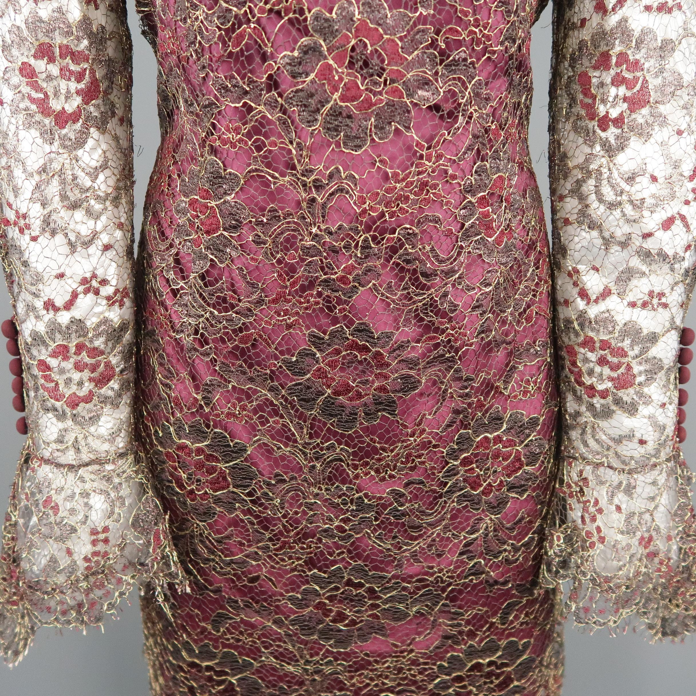 burgundy metallic dress