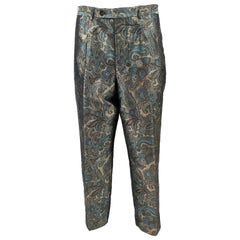 Tomasz Starzewski Vintage Mens Pure Silk Brocade Trousers Pants