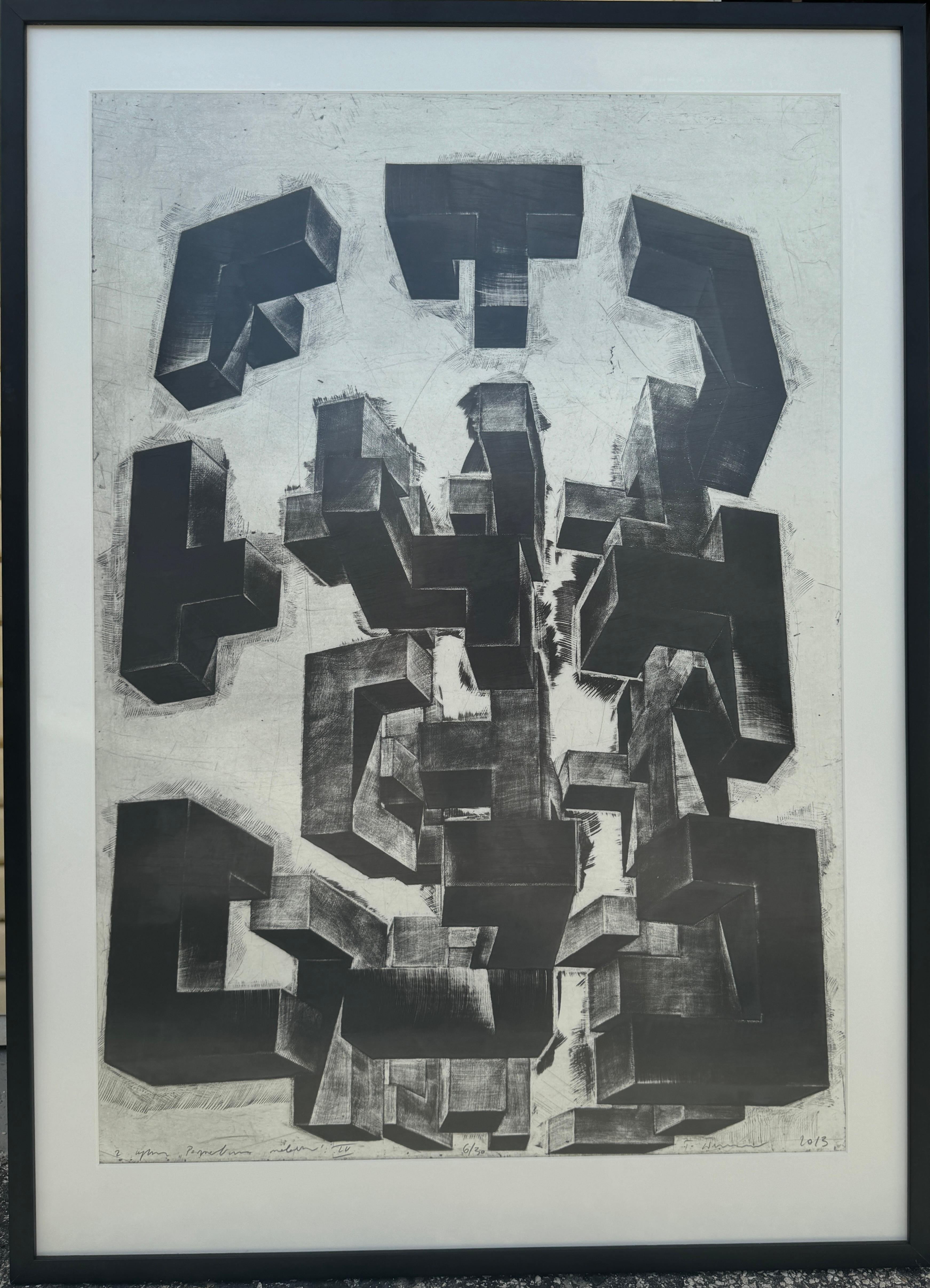Perpetuum Mobile LV
Schwarz-Weiß-Gravur signiert.
Größe 39