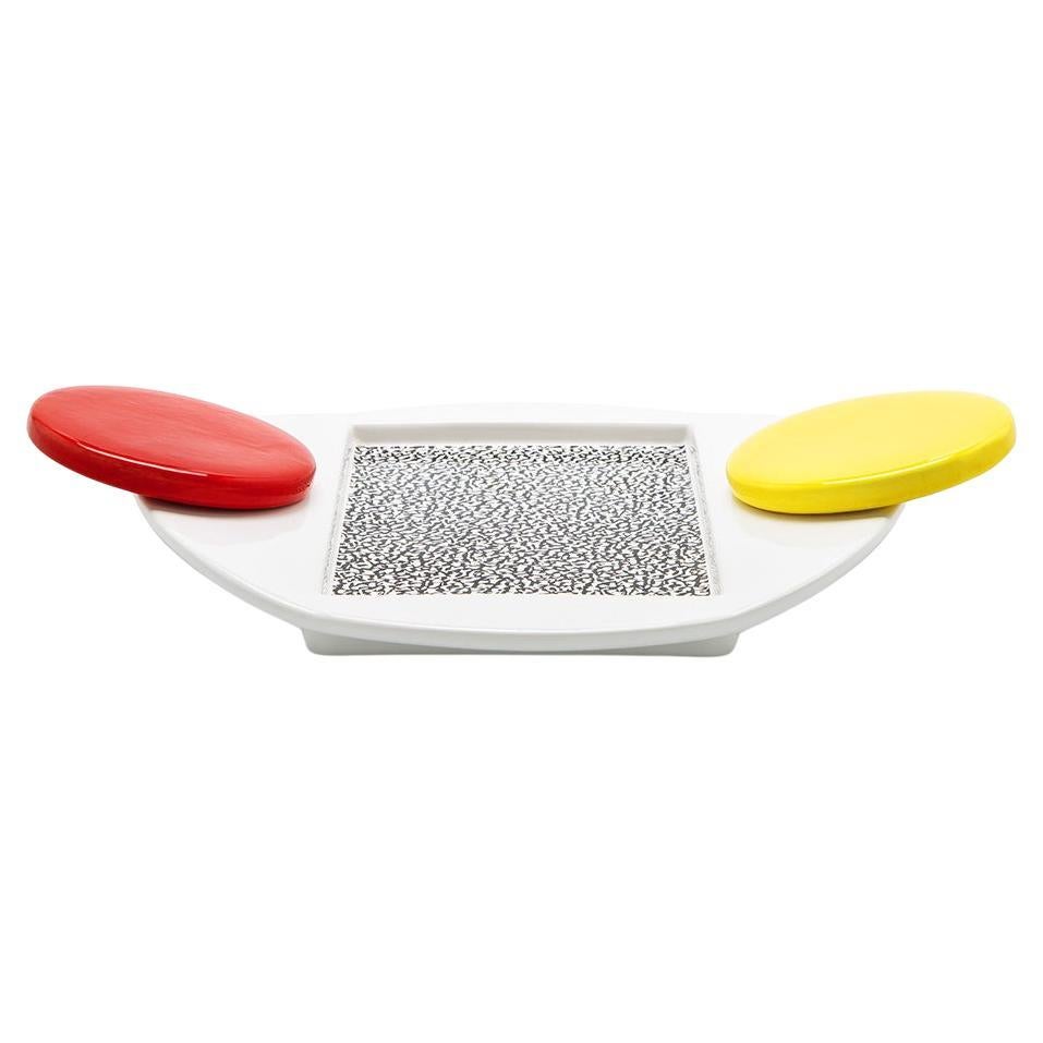 Tomato Ceramic Serving Platter, by Michele De Lucchi from Memphis Milano For Sale