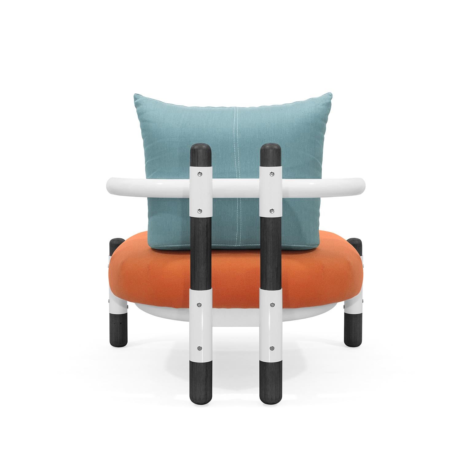 Modern Tomato PK15 Single Seat Sofa, Steel Structure & Ebonized Legs by Paulo Kobylka For Sale