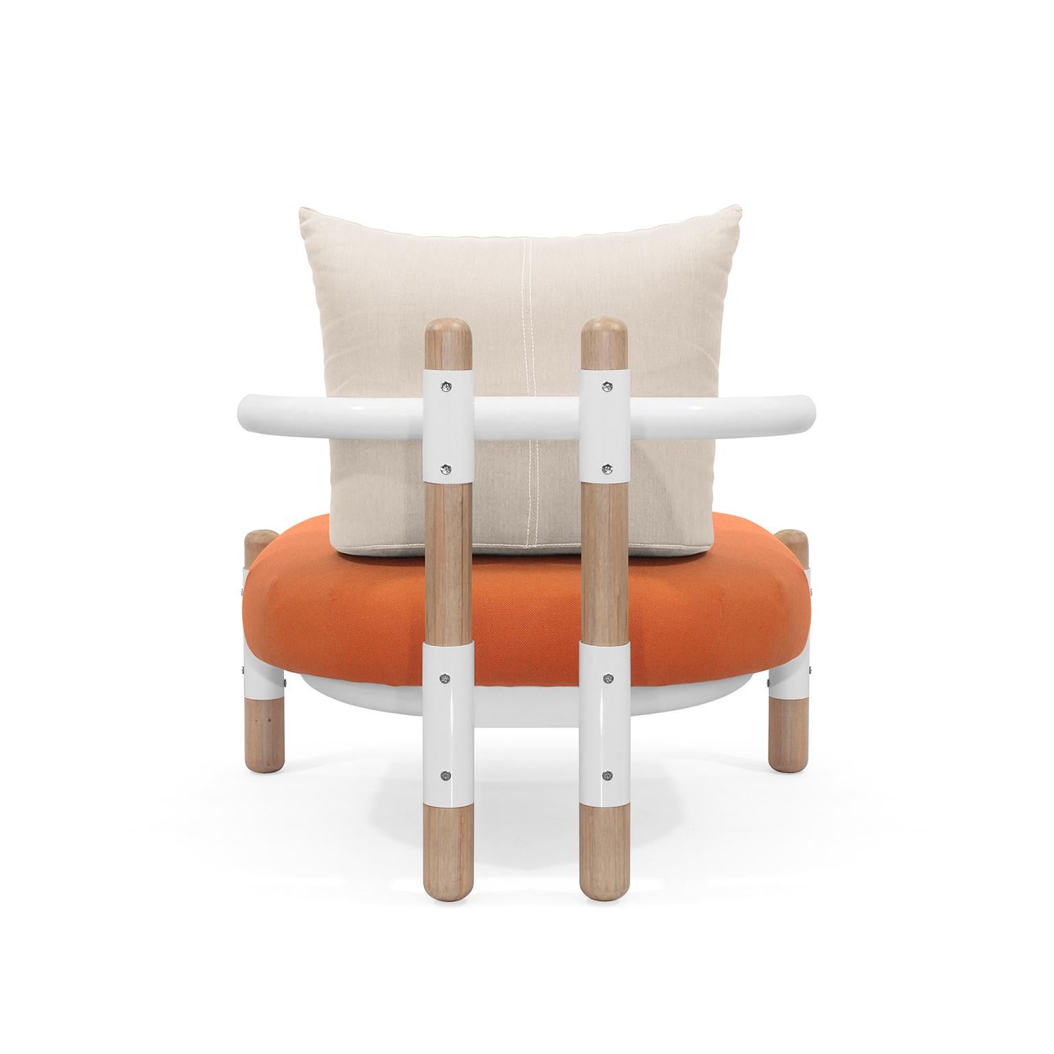 Modern Tomato PK15 Single Seat Sofa, Steel Structure & Wood Legs by Paulo Kobylka For Sale