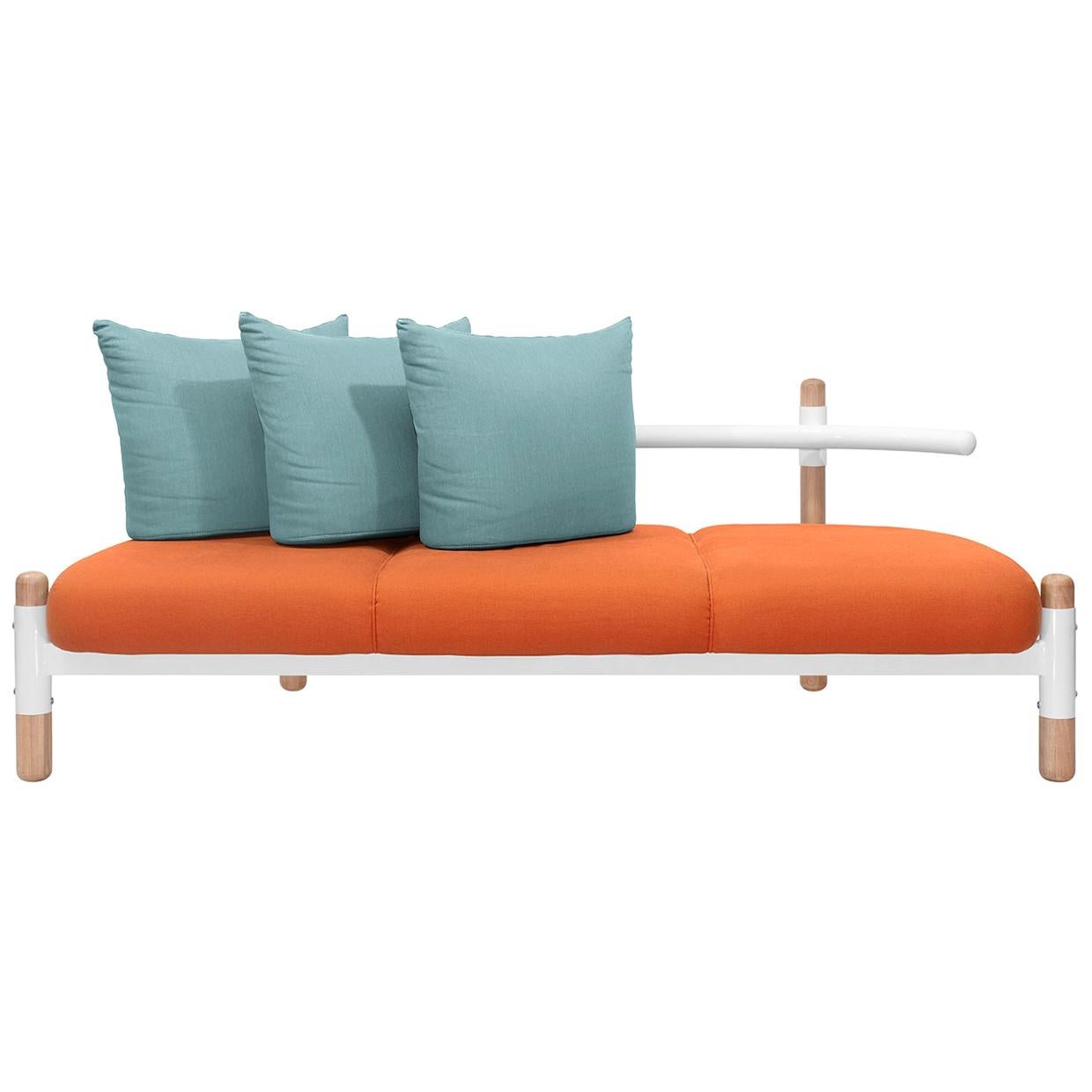 Tomato PK15 Three-Seat Sofa, Carbon Steel Structure & Wood Legs by Paulo Kobylka