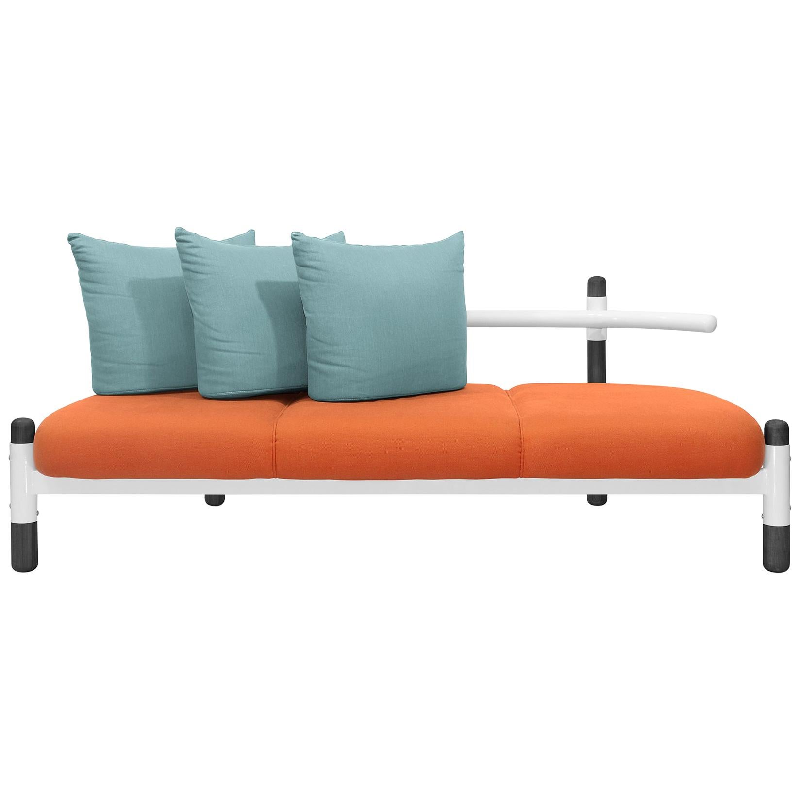 Tomato PK15 Three-Seat Sofa, Steel Structure & Ebonized Legs by Paulo Kobylka