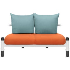 Tomato PK15 Zweisitziges Sofa, Stahlstruktur und ebonisierte Holzbeine von Paulo Kobylka