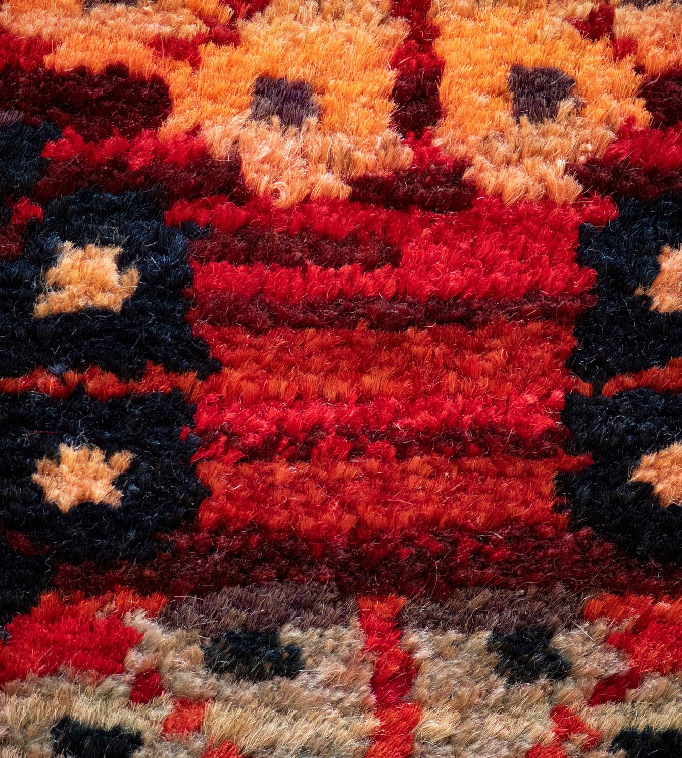Tomato-Red Handwoven Wool Turkish Rug For Sale 3
