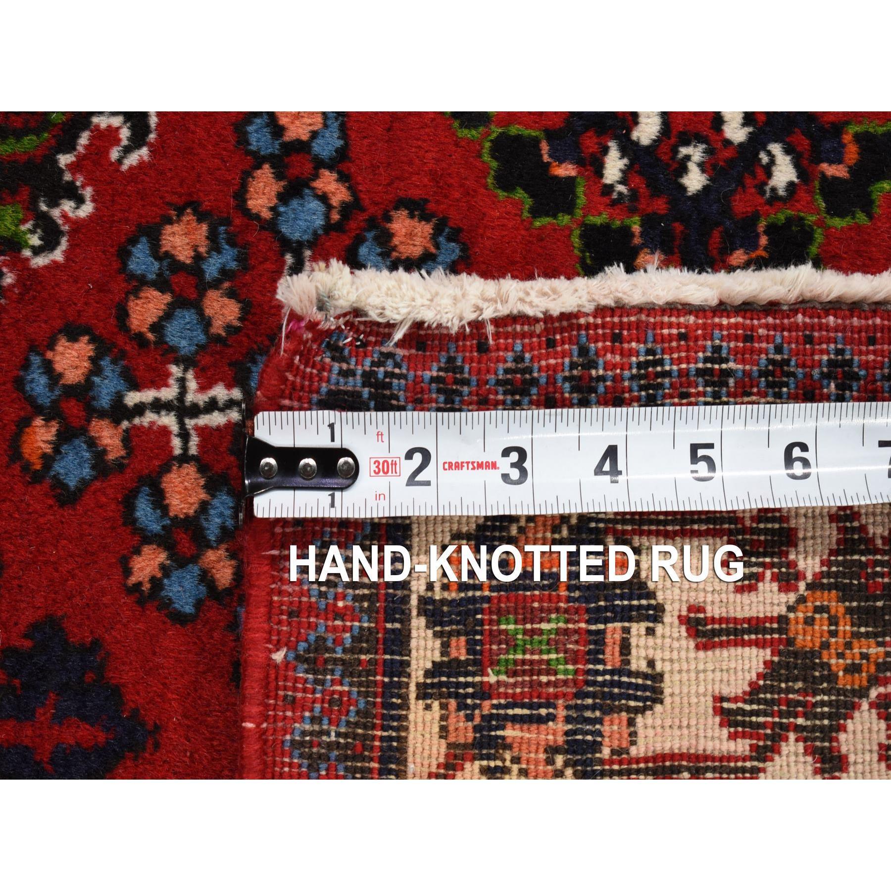 Tomatenroter halb antiker persischer Joshogan Vollflor-Teppich aus reiner Wolle, handgeknüpft im Angebot 1