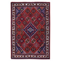 Tomato Red Semi Antique Persian Joshogan Full Pile Hand Knotted Pure Wool Rug