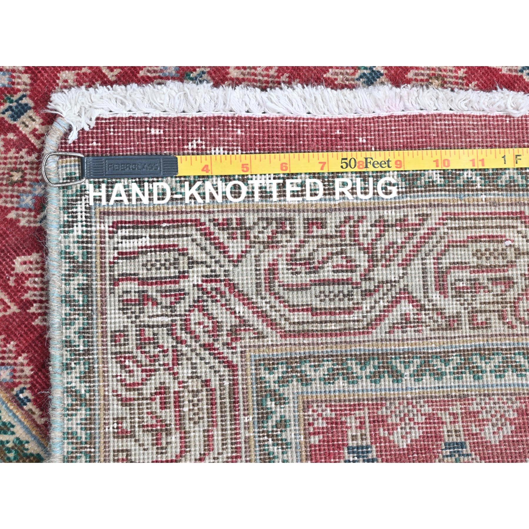 Tomato Red Vintage Persian Serab Worn Down Hand Knotted Clean Pure Wool Rug For Sale 1