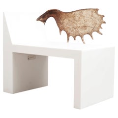 Chaise Tomb de Rick Owens : Marbre blanc et bois d'élan, Design Modern