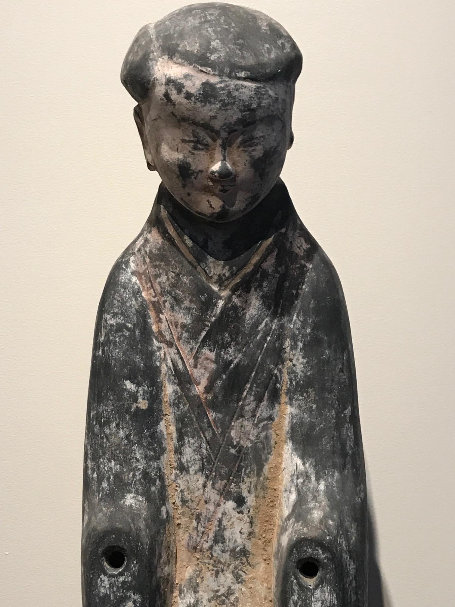 18th Century and Earlier Tomb Lady in Waiting Figurine Han Dynasty For Sale