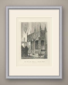 Tomb of the Howards, Arundel, Antique Steel Engraving after S. Read, circa 1876