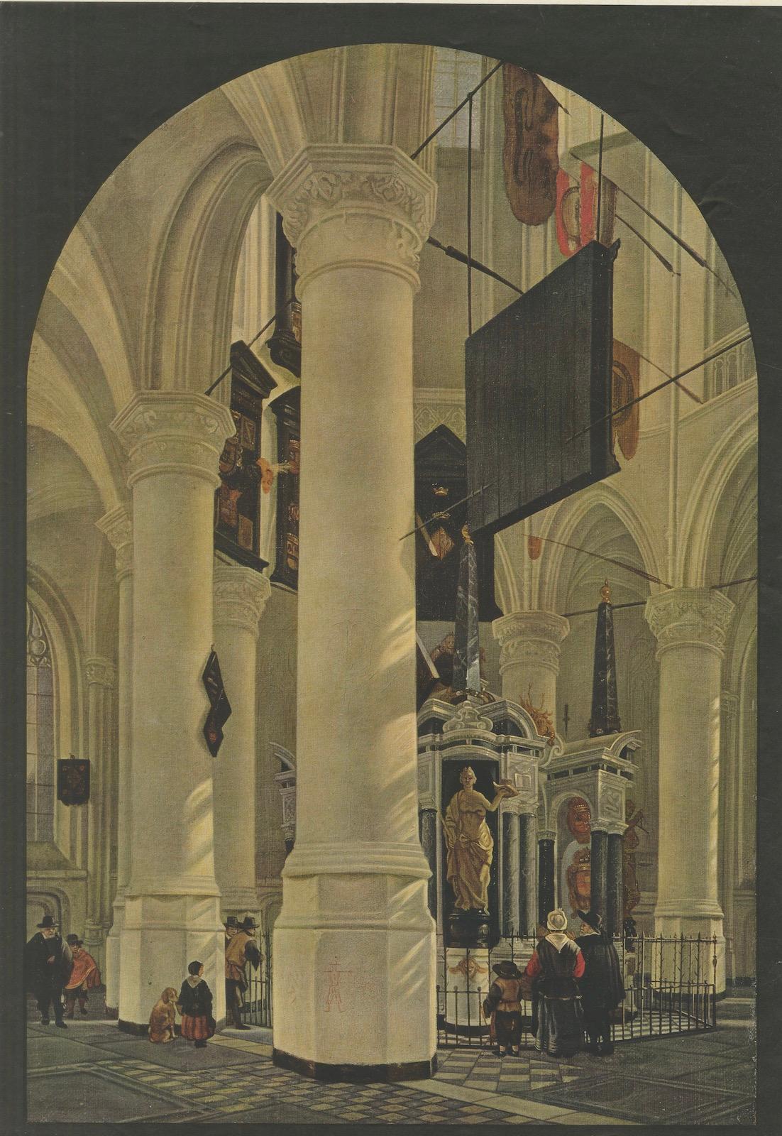 Tumba de Guillermo de Orange en Delft - Según Houckgeest, grabado holandés de 1926 siglo XX en venta