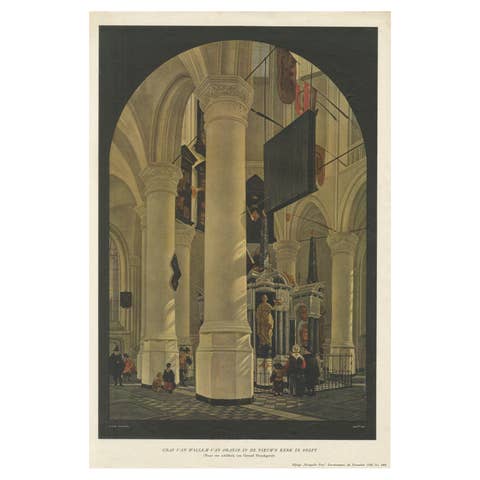 Tomb of William of Orange in Delft – After Houckgeest, Dutch Print 1926