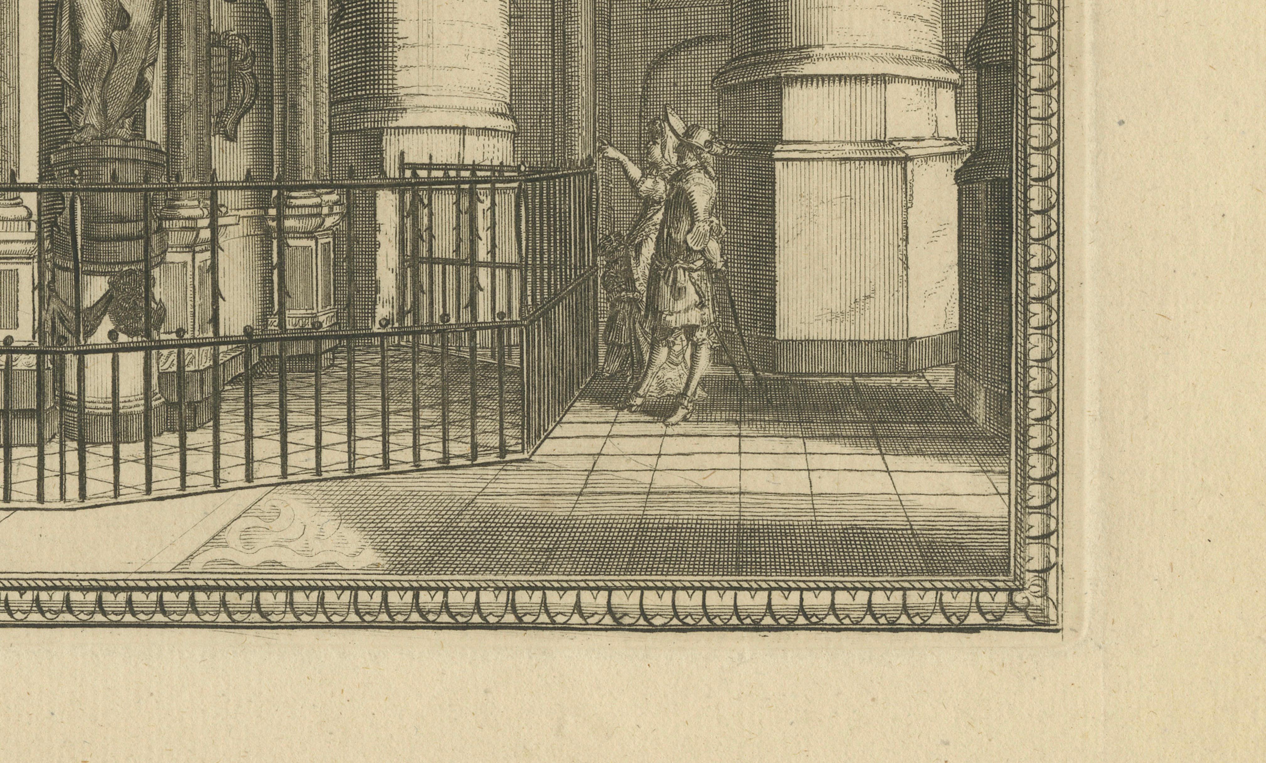 Tomb of William the Silent – Nieuwe Kerk Delft – Dutch Engraving circa 1750 For Sale 1