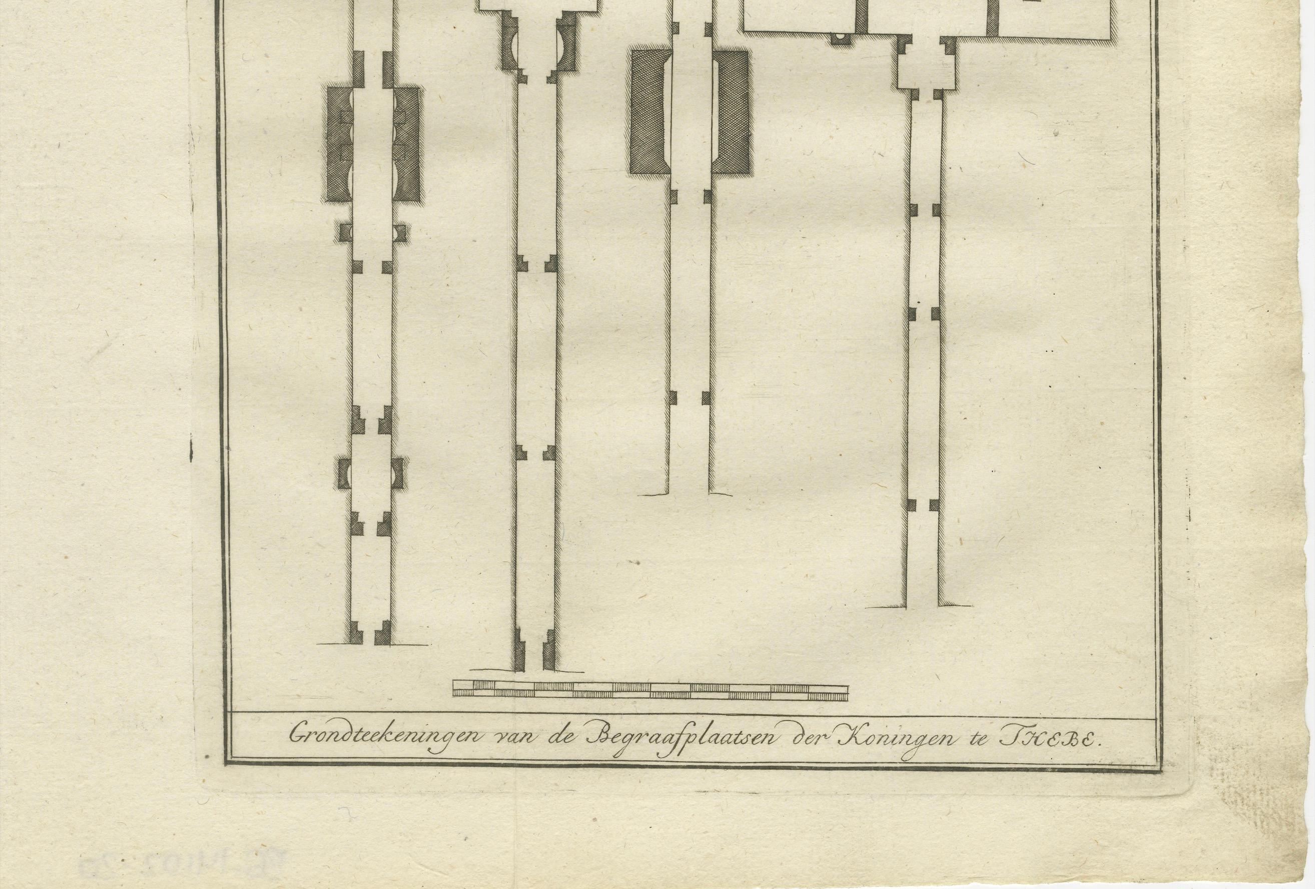 Néerlandais Plans des tombes des rois à Thèbes - Aménagement de la Vallée des rois, Égypte 1776 en vente