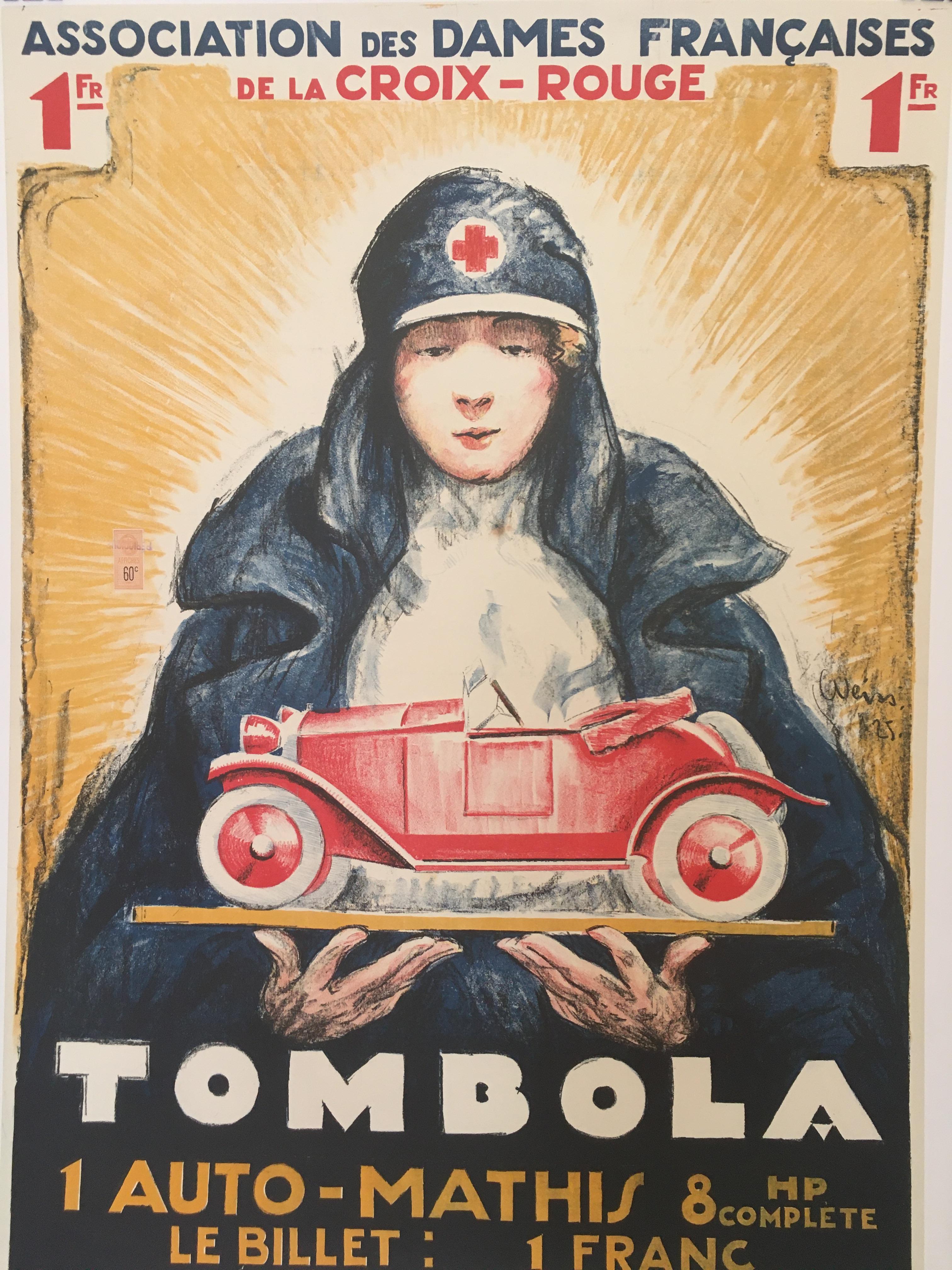 'TOMBOLA', Original Vintage French Art Deco Advertising Poster In Good Condition For Sale In Melbourne, Victoria