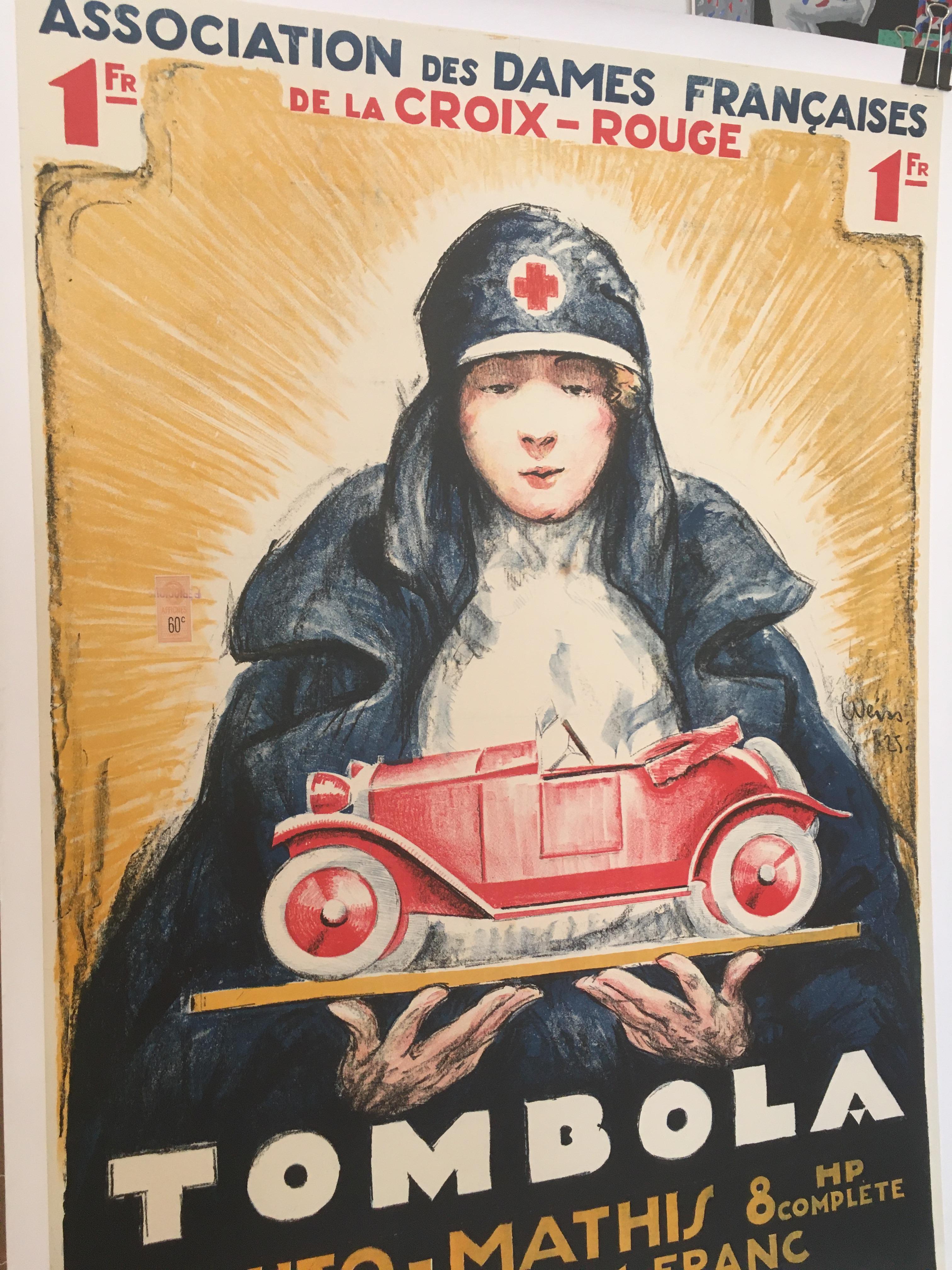 Papier « TOMBOLA », affiche publicitaire originale Art Déco française vintage en vente