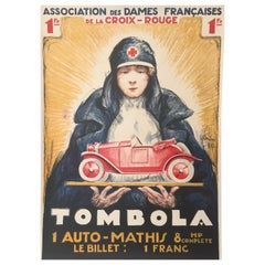 'TOMBOLA', manifesto pubblicitario originale d'epoca in stile Art Déco francese