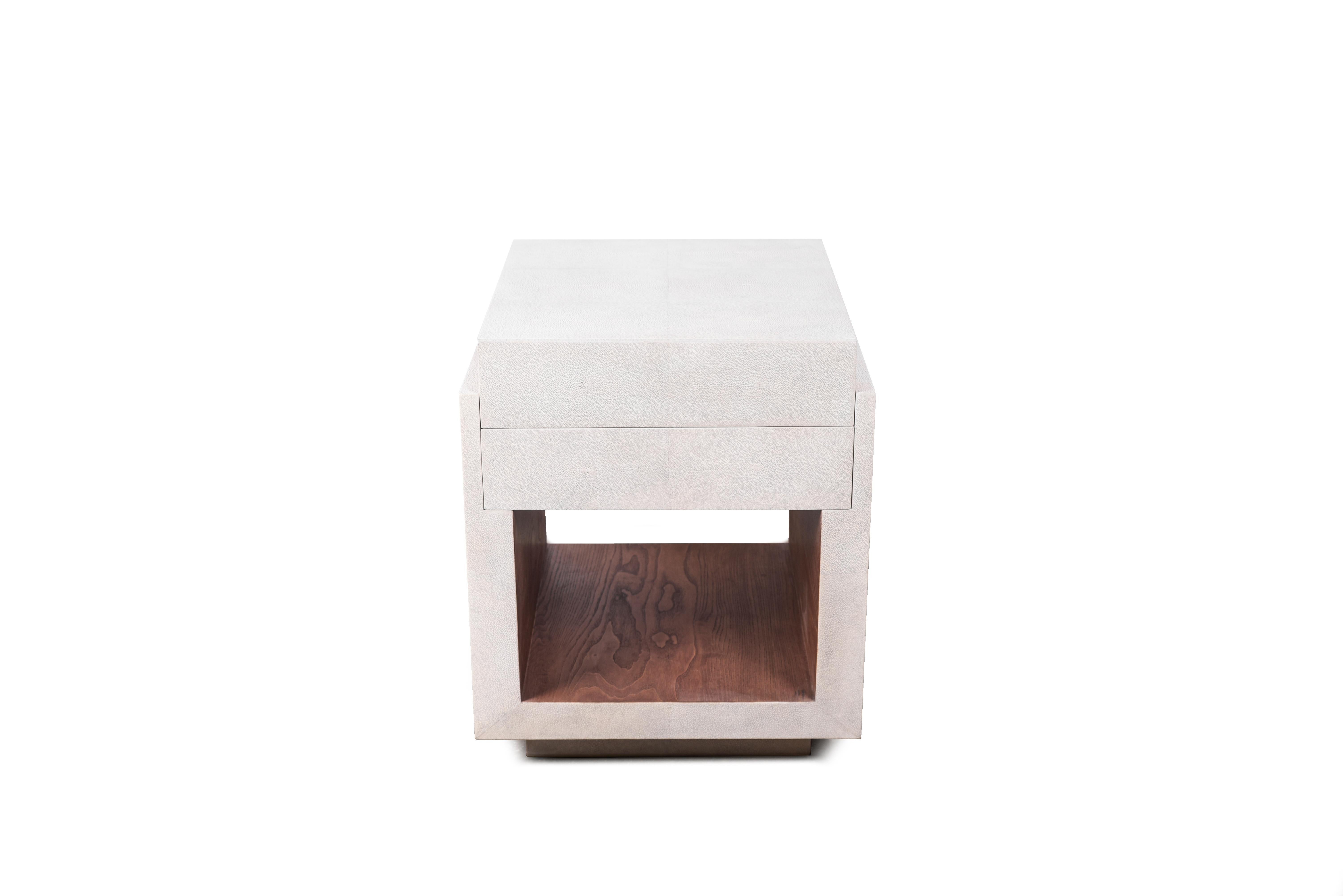 French Shagreen Bedside Table by R&Y Augousti For Sale