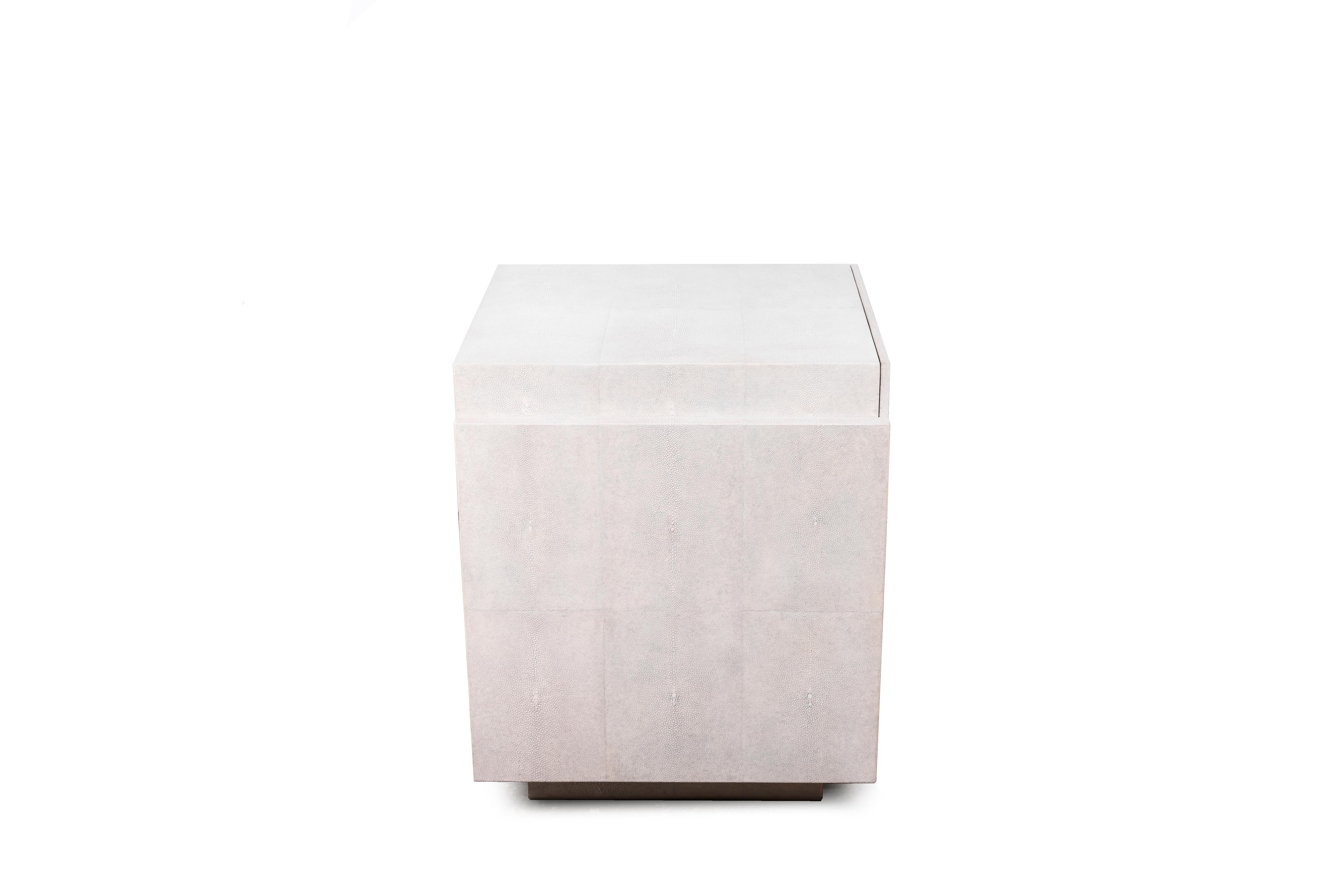 Shagreen Bedside Table by R&Y Augousti In New Condition For Sale In New York, NY